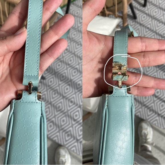 Blue Gucci Shoulder Bag Flawed* - Picture 4 of 15